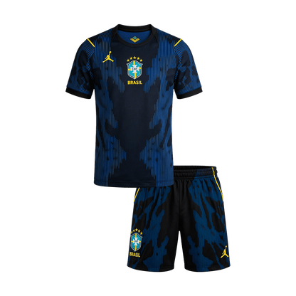 Brasilien Tröja 2026 Borta Mörkblå Barn