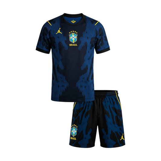 Brasilien Tröja 2026 Borta Mörkblå Barn