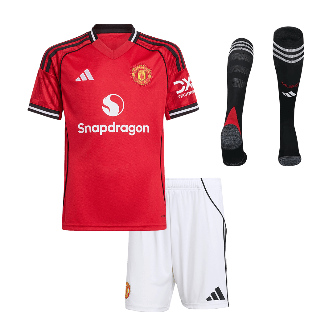 Manchester United Tröja 2025/26 Hemmaställ Röd Barn