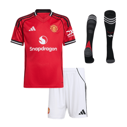 Manchester United Tröja 2025/26 Hemmaställ Röd Barn