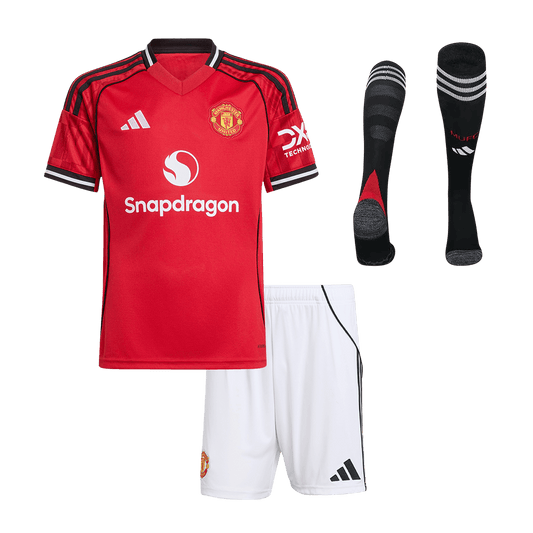 Manchester United Tröja 2025/26 Hemmaställ Röd Barn
