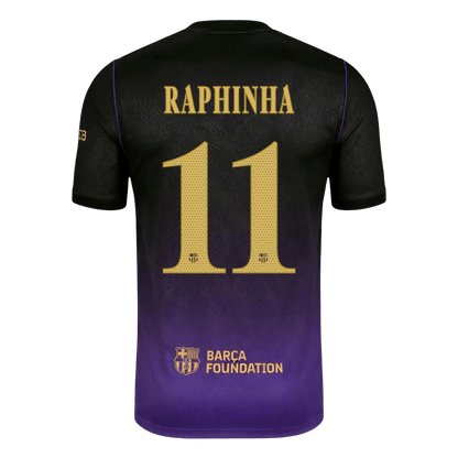 Barcelona Tröja RAPHINHA #11 2026/27 Borta Black/Purple - UCL-3