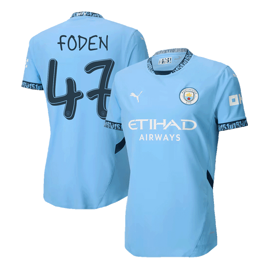 Manchester City Tröja FODEN #47 2024/25 Hemma Blå - UCL