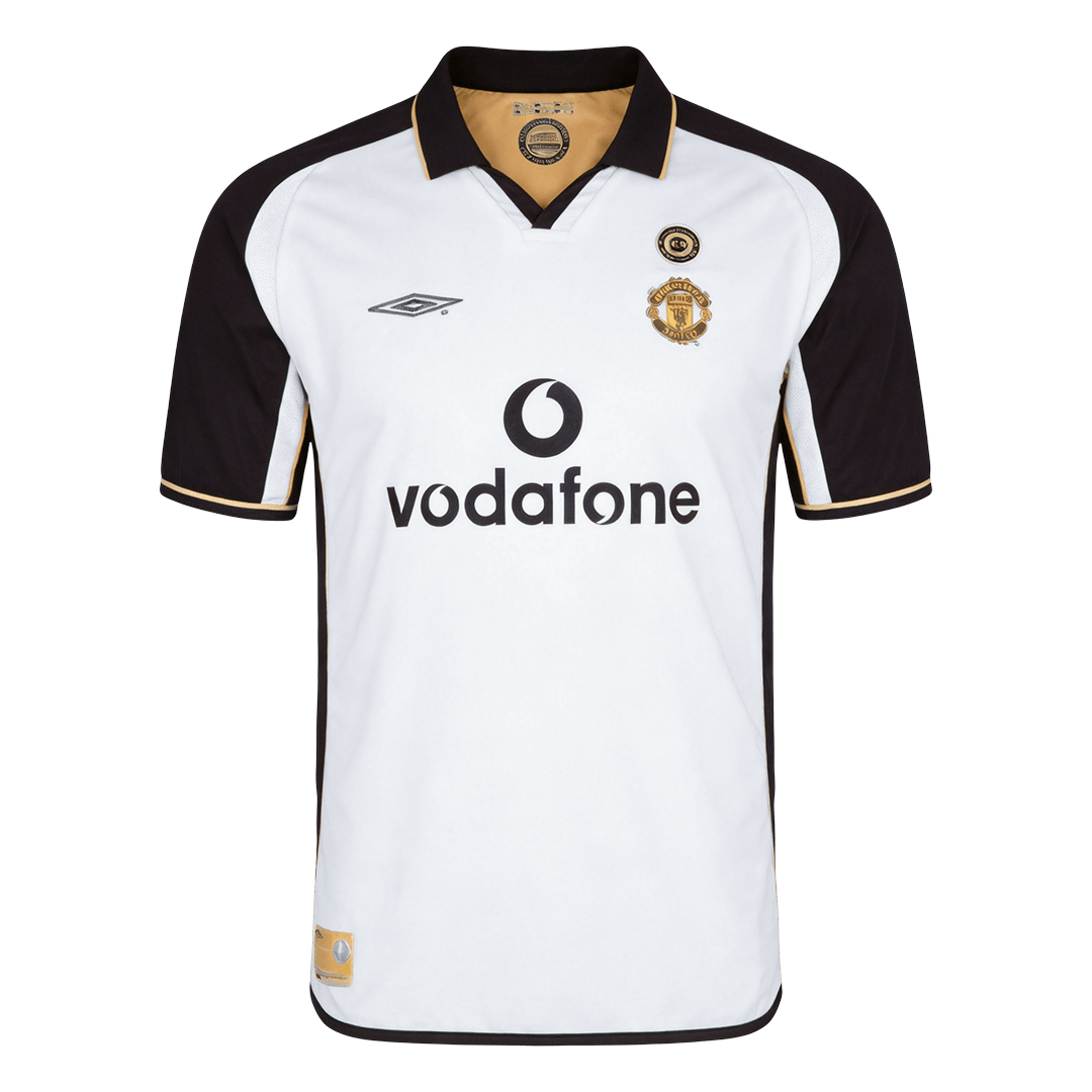 Manchester United Bortatröja 2001/02 Retro Tröja
 White&Gold