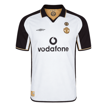 Manchester United Bortatröja 2001/02 Retro Tröja
 White&Gold