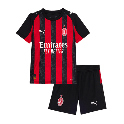 AC Milan Tröja 2025/26 Hemma Röd & Svart Barn