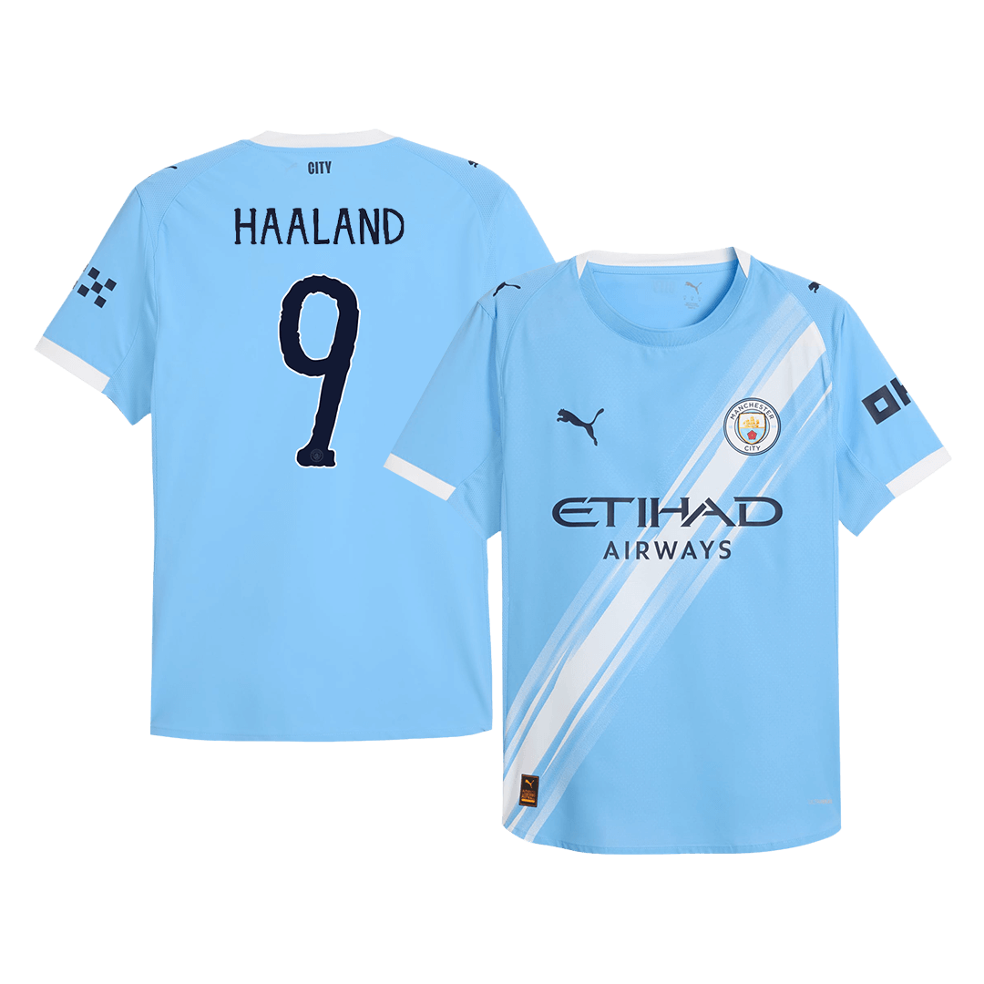 Manchester City Tröja HAALAND #9 2025/26 Hemma Blå