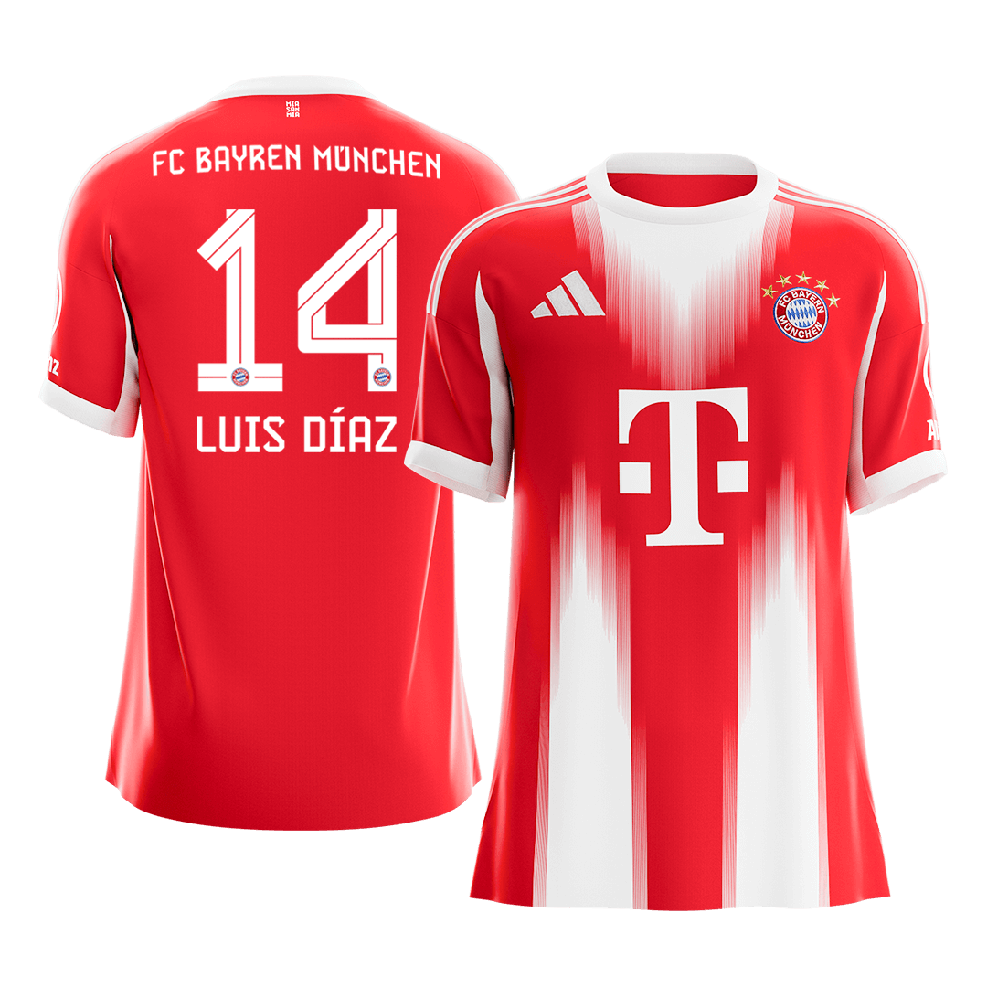 LUIS DÍAZ #14 Bayern Munich Tröja 2025/26 Hemma Premium Röd