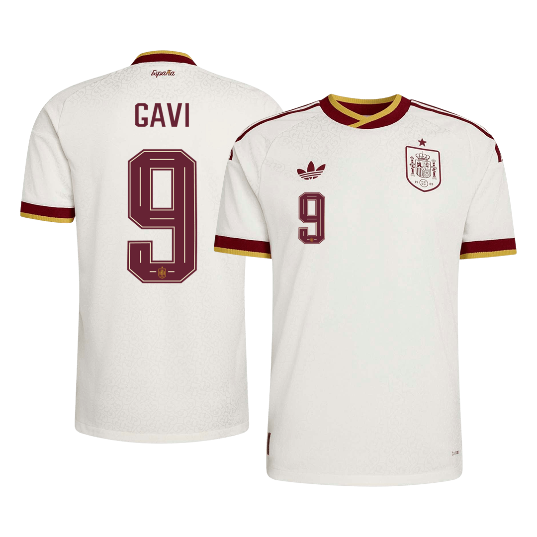 Spanien Tröja GAVI #9 2026 Borta Autentisk Vit