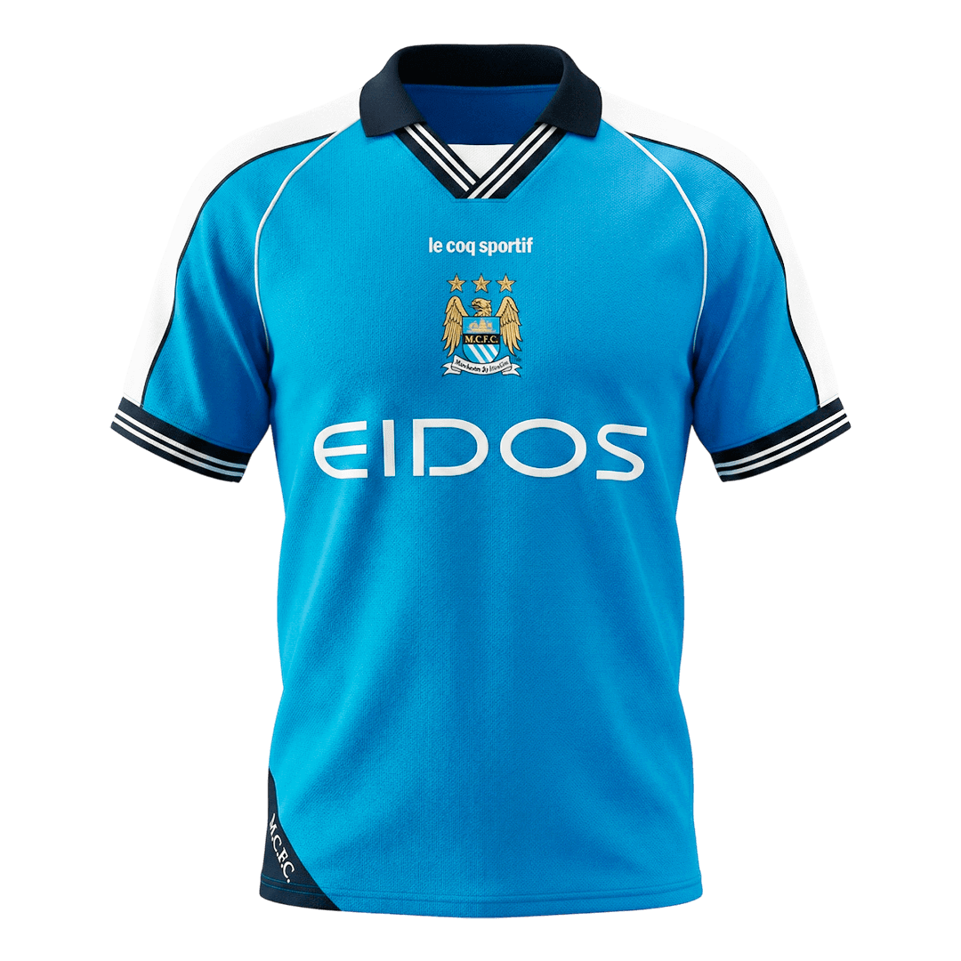 Manchester City Hemmatröja 1999/01 Retro Tröja
 Blå