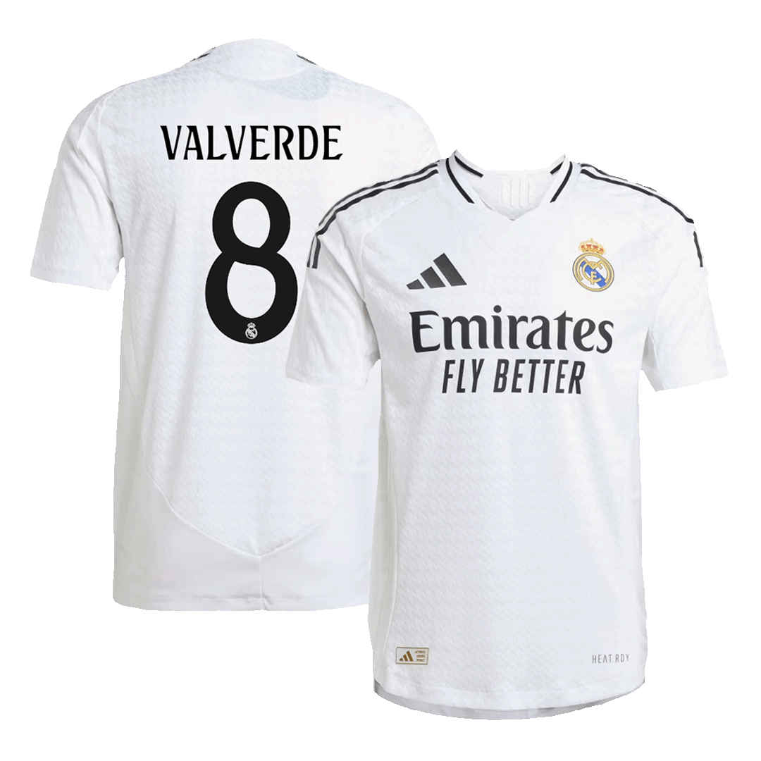 Real Madrid Tröja VALVERDE #8 2024/25 Hemma Vit