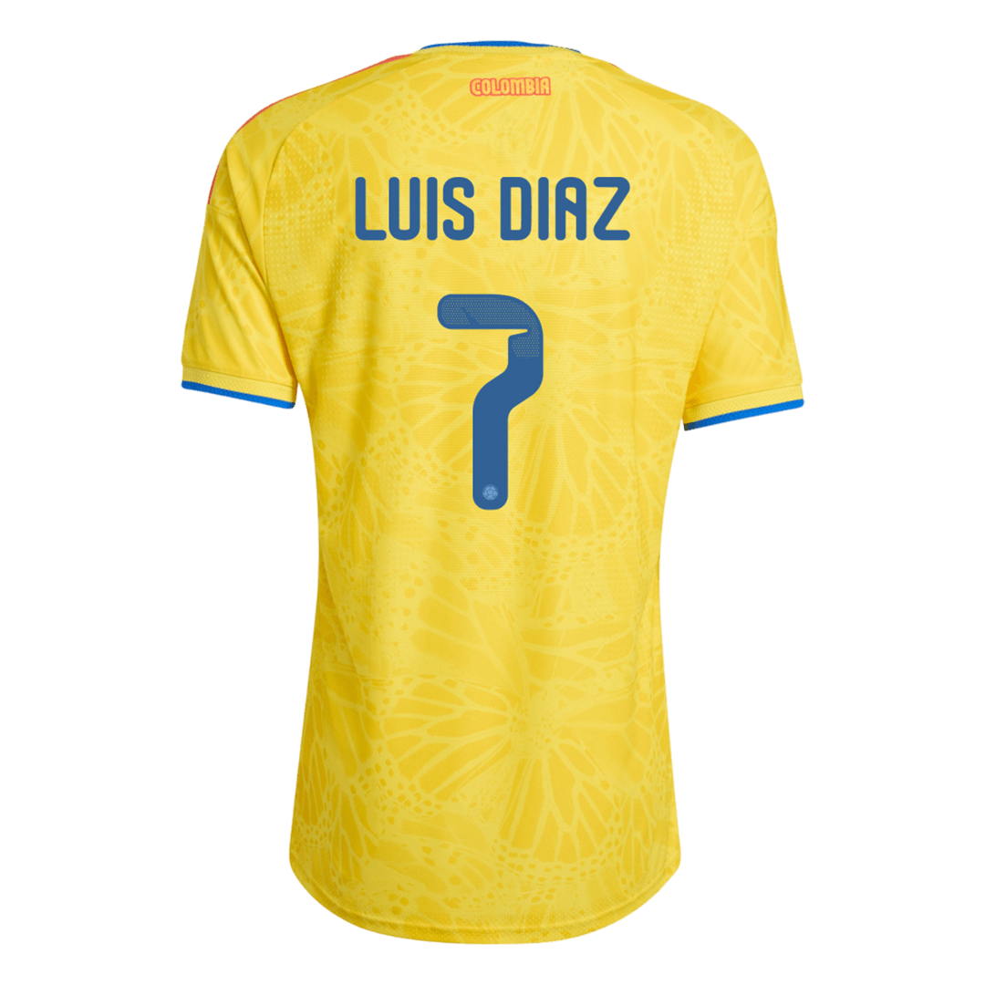 Colombia Tröja LUIS DíAZ #7 2026 Hemma Autentisk Gul-2