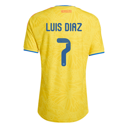 Colombia Tröja LUIS DíAZ #7 2026 Hemma Autentisk Gul-2
