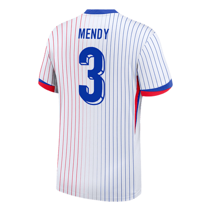 Frankrike Tröja MENDY #3 Euro 2024 Borta Vit-7