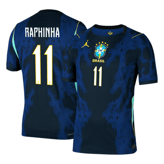 Brasilien Tröja RAPHINHA #11 2026 Borta Autentisk Mörkblå