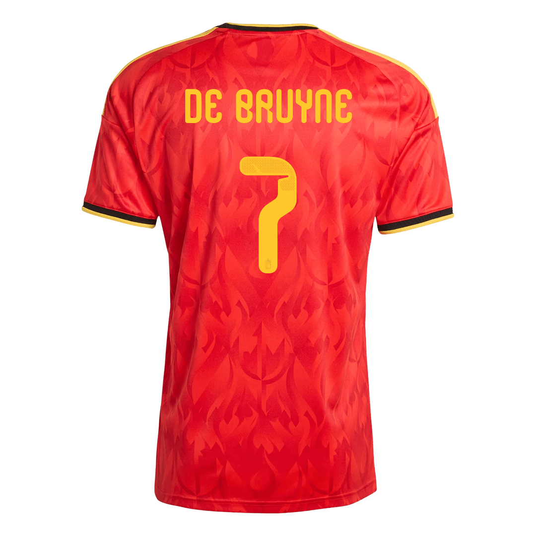 Belgien Tröja DE BRUYNE #7 2026 Hemma Röd-8