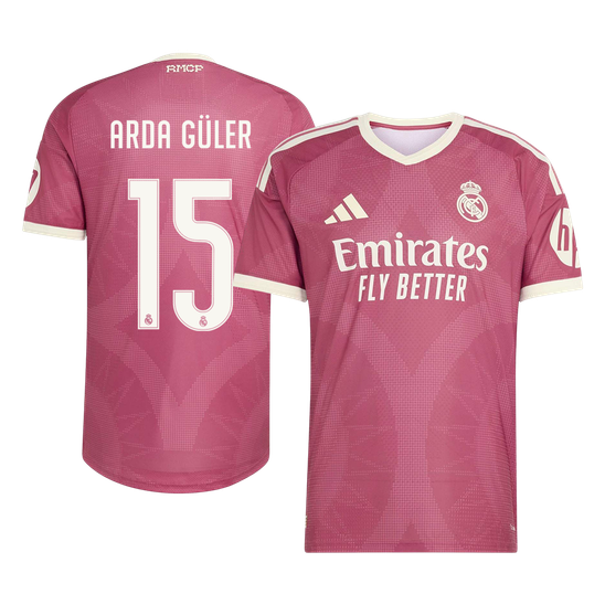 Real Madrid Tröja ARDA GÜLER #15 2026/27 Tredje Autentisk Rosa