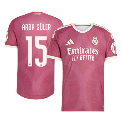 Real Madrid Tröja ARDA GÜLER #15 2026/27 Tredje Autentisk Rosa