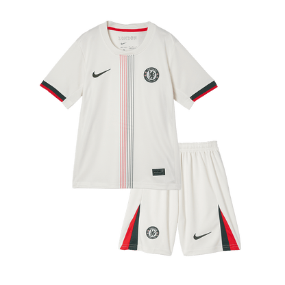 Chelsea Tröja 2025/26 Borta Vit Barn-12