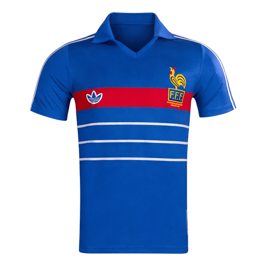 Frankrike Hemmatröja 1984 Retro Tröja
 Blå