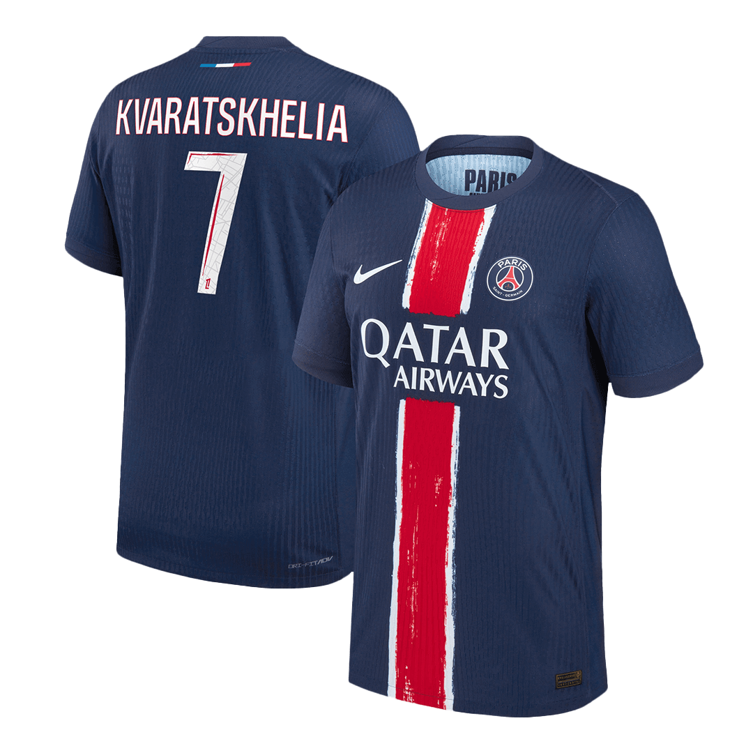 PSG Tröja KVARATSKHELIA #7 2024/25 Hemma Mörkblå