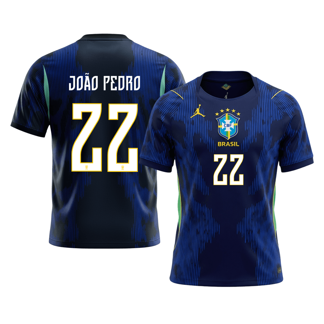 Brasilien Tröja JOÃO PEDRO #22 2026 Borta Mörkblå