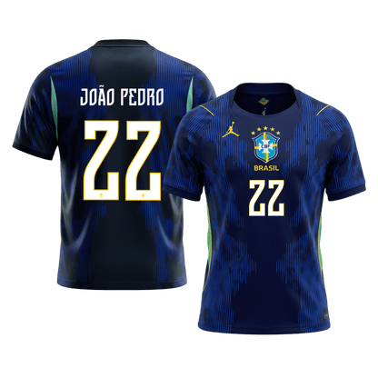 Brasilien Tröja JOÃO PEDRO #22 2026 Borta Mörkblå