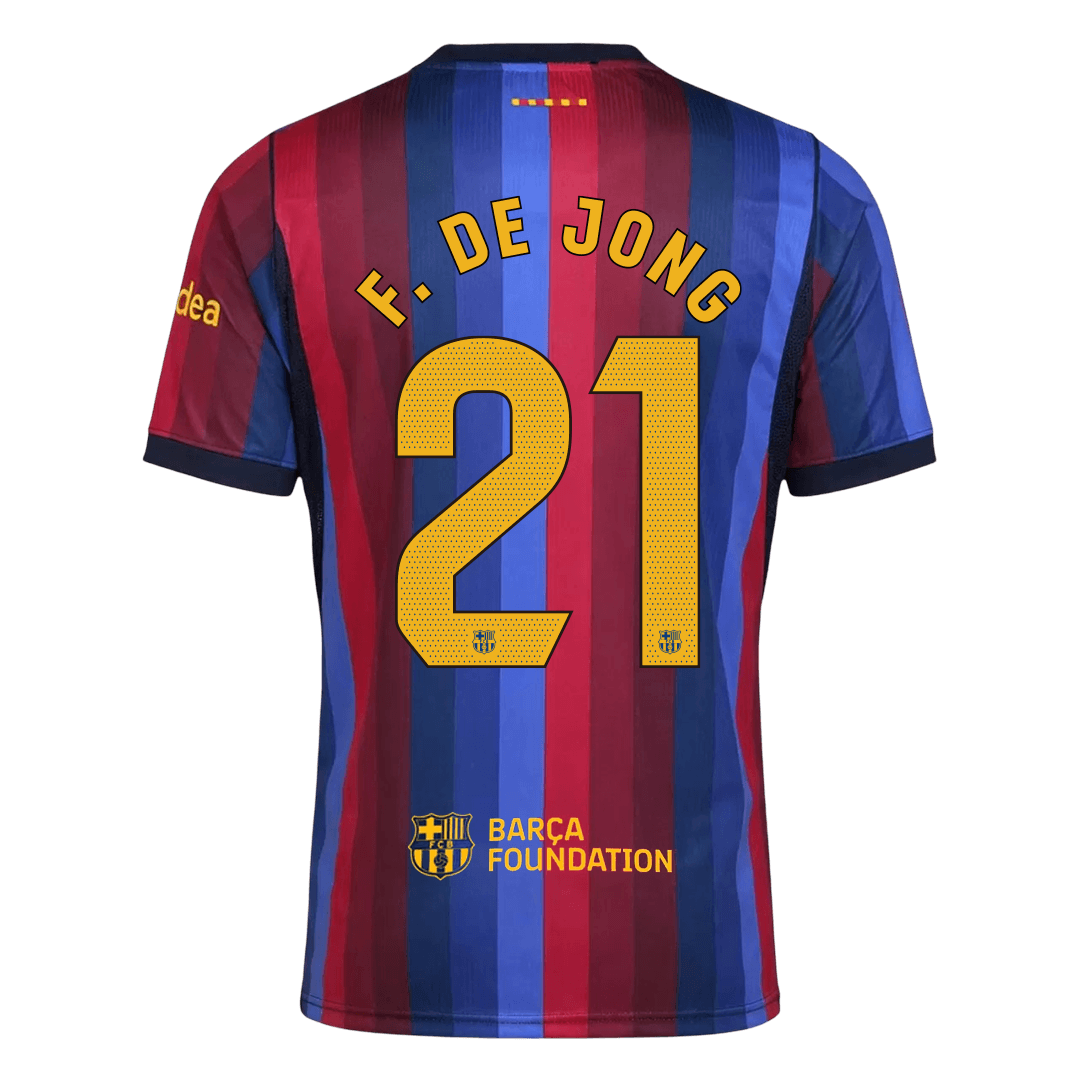 Barcelona Tröja F. DE JONG #21 2026/27 Hemma Blue&Garnet