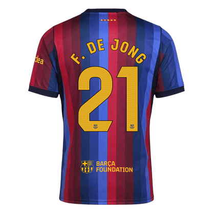 Barcelona Tröja F. DE JONG #21 2026/27 Hemma Blue&Garnet-3