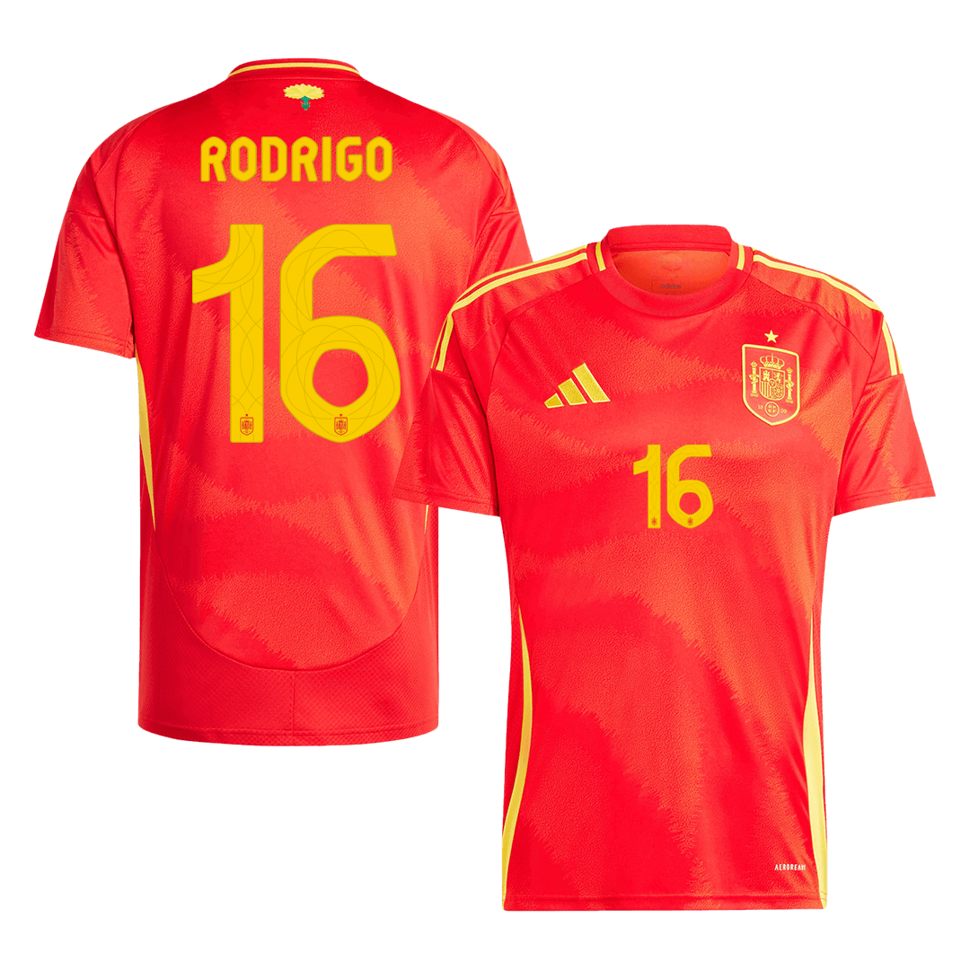 Spanien Tröja RODRIGO #16 Euro 2024 Hemma Röd