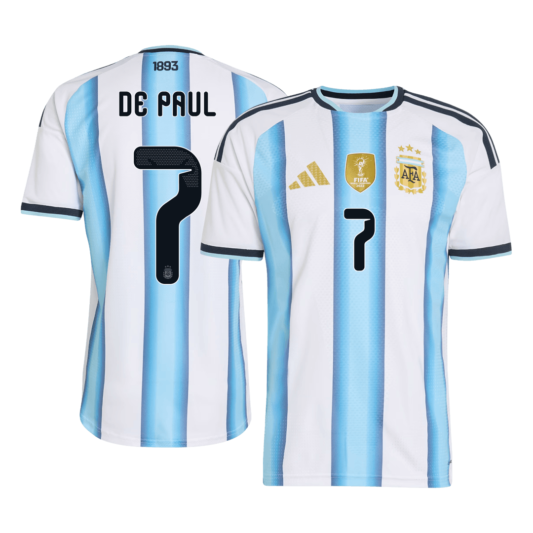 Argentina Tröja DE PAUL #7 2026 Hemma Autentisk Blå & Vit
