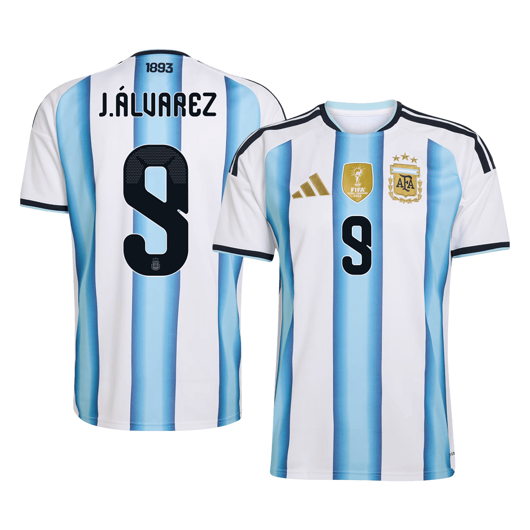 J.ÁLVAREZ #9 Argentina Tröja 2026 Hemma Premium Blå & Vit