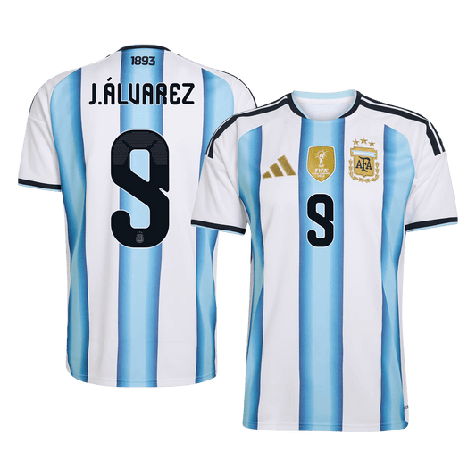 J.ÁLVAREZ #9 Argentina Tröja 2026 Hemma Premium Blå & Vit