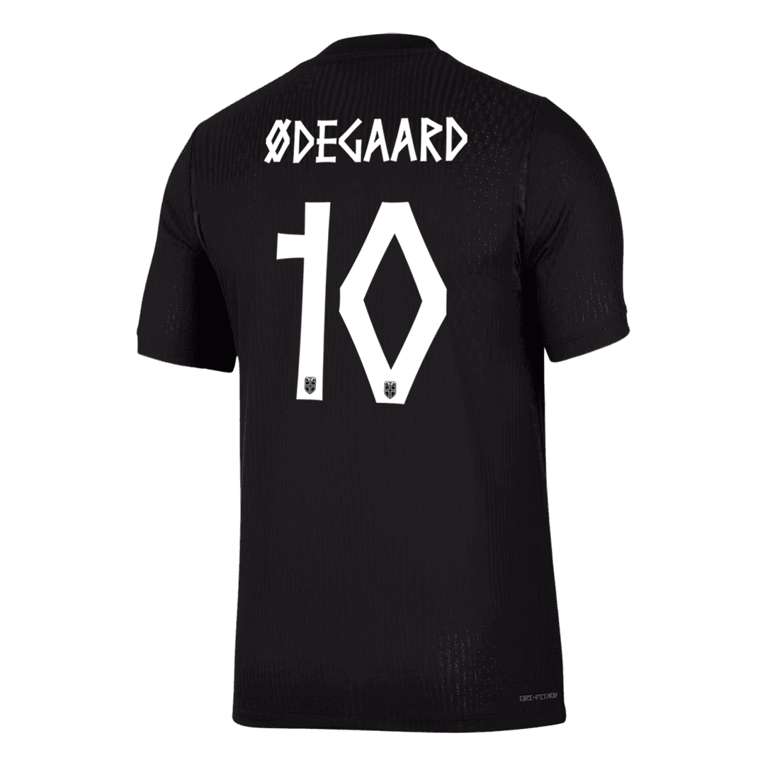 Norge Tröja ØDEGAARD #10 2026 Borta Autentisk Svart-3