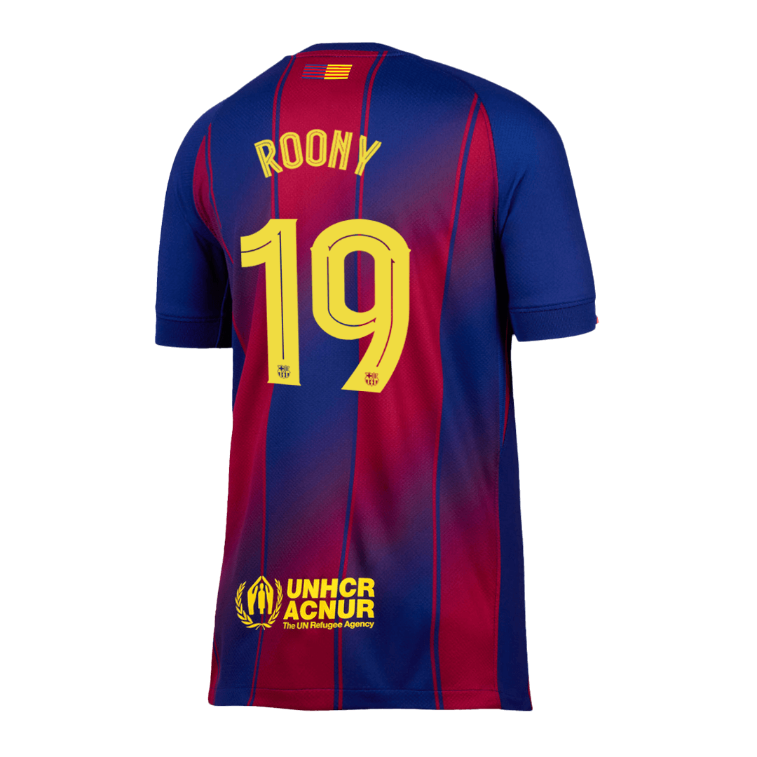 ROONY #19 Barcelona Tröja 2025/26 Hemma Premium Röd & Blå - UCL