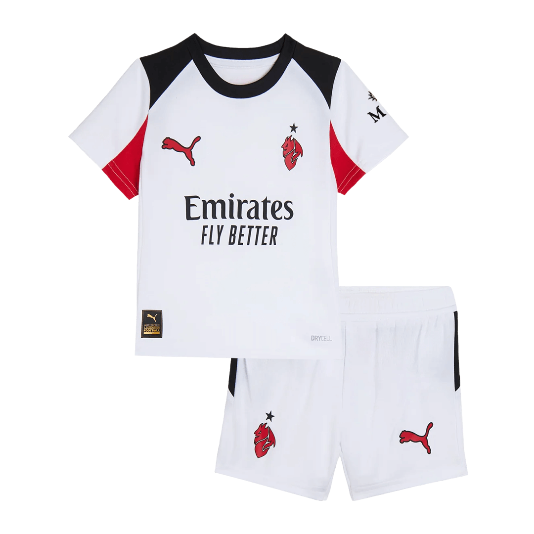 AC Milan Tröja 2025/26 Borta Vit Barn
