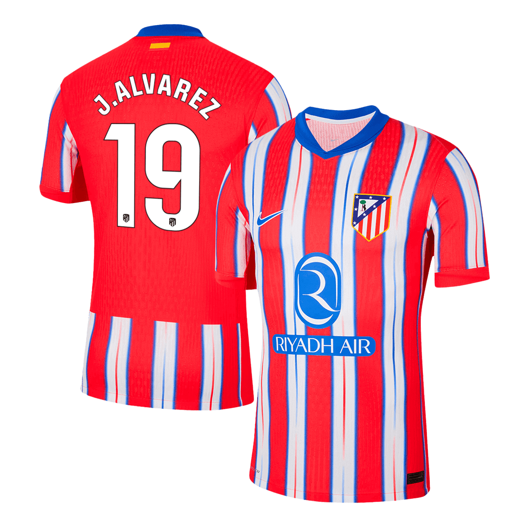 Atletico Madrid Tröja J.ALVAREZ #19 2024/25 Hemma Autentisk Röd & Vit