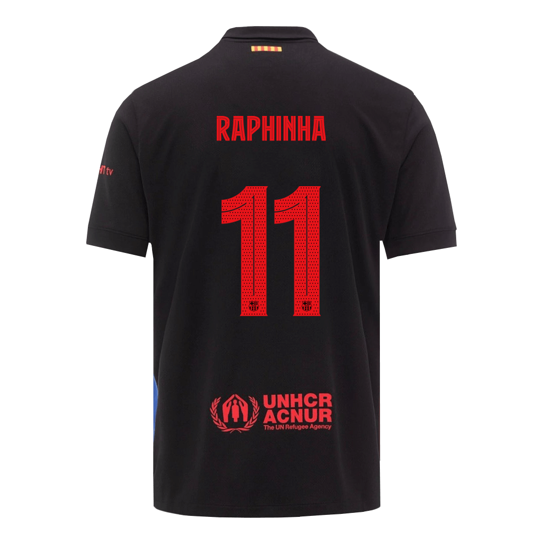 Barcelona Tröja RAPHINHA #11 2024/25 Borta Svart - UCL-11