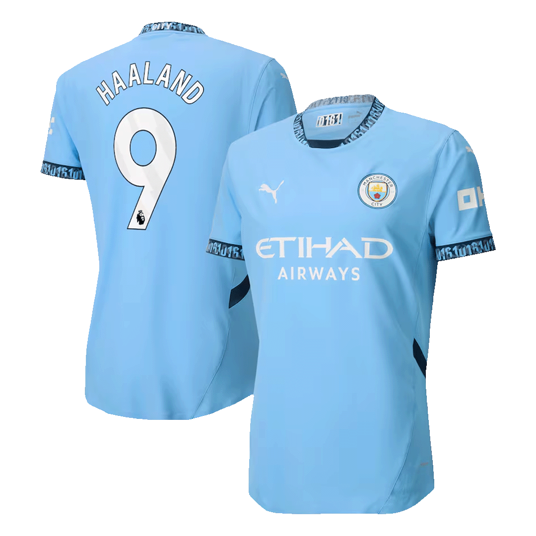 Manchester City Tröja HAALAND #9 2024/25 Hemma Blå