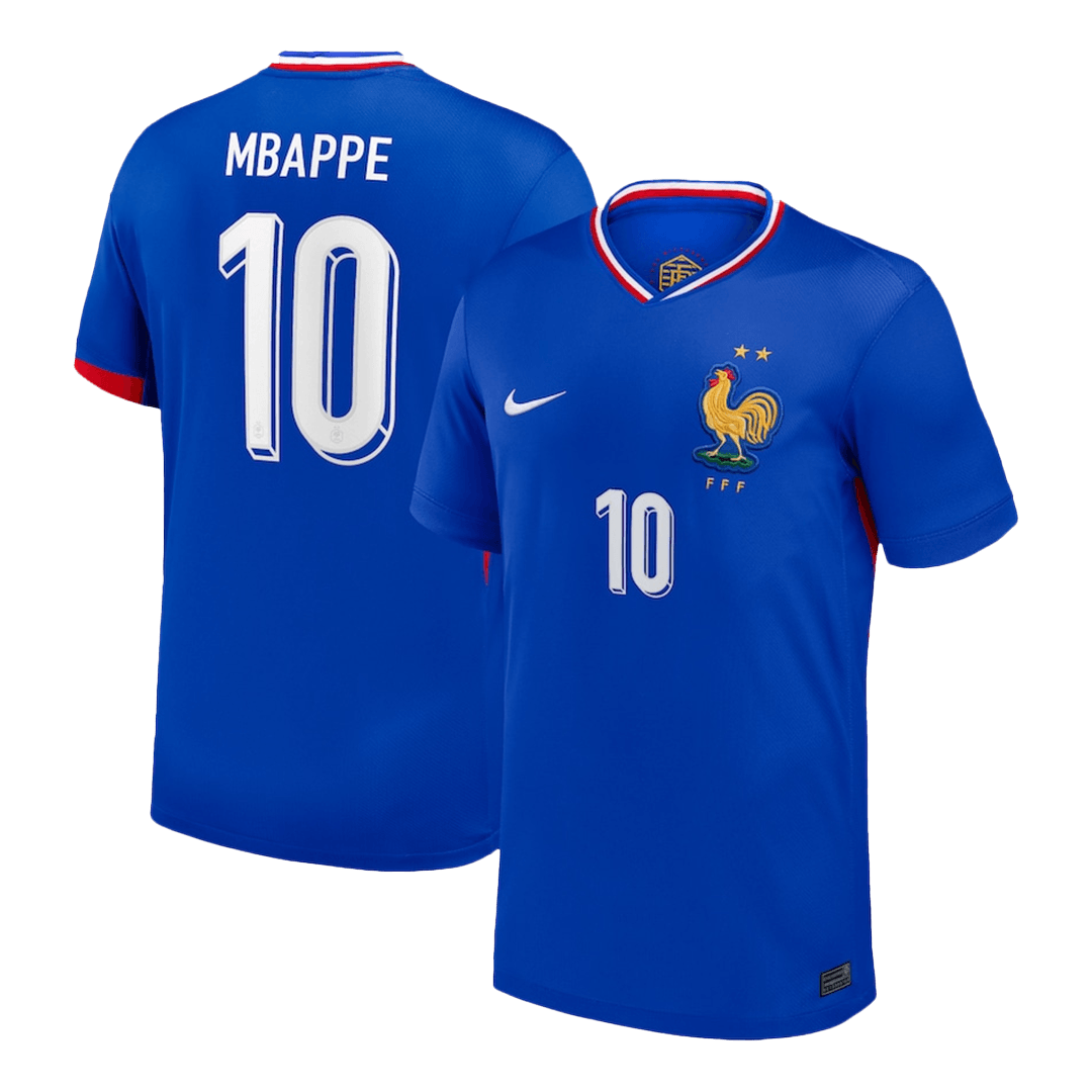 Frankrike Tröja MBAPPE #10 Euro 2024 Hemma Blå