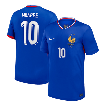 Frankrike Tröja MBAPPE #10 Euro 2024 Hemma Blå