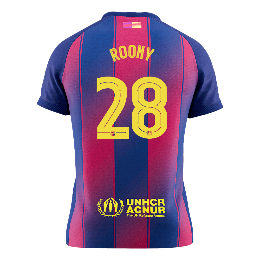 ROONY #28 Barcelona Tröja 2025/26 Hemma Premium Röd & Blå - UCL