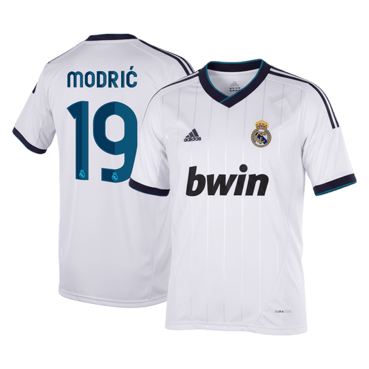 MODRIĆ #19 Real Madrid Hemmatröja 2012/13 Retro Tröja
 Vit