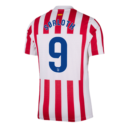 Atletico Madrid Tröja SØRLOTH #9 2025/26 Hemma Autentisk Röd & Vit-9