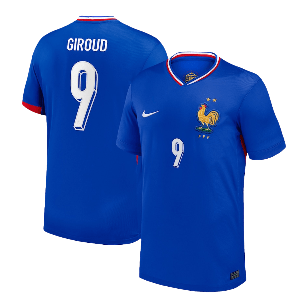 Frankrike Tröja GIROUD #9 Euro 2024 Hemma Blå