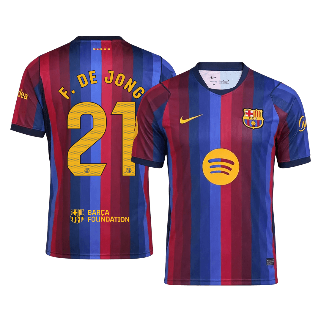 Barcelona Tröja F. DE JONG #21 2026/27 Hemma Blue&Garnet
