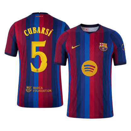Barcelona Tröja CUBARSÍ #5 2026/27 Hemma Autentisk Röd & Blå - UCL