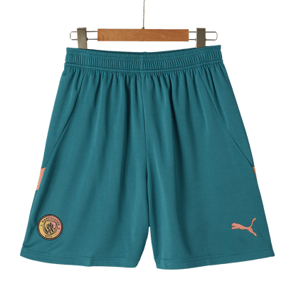 Manchester City Shorts 2024/25 Fourth Away Blå - UCL-8