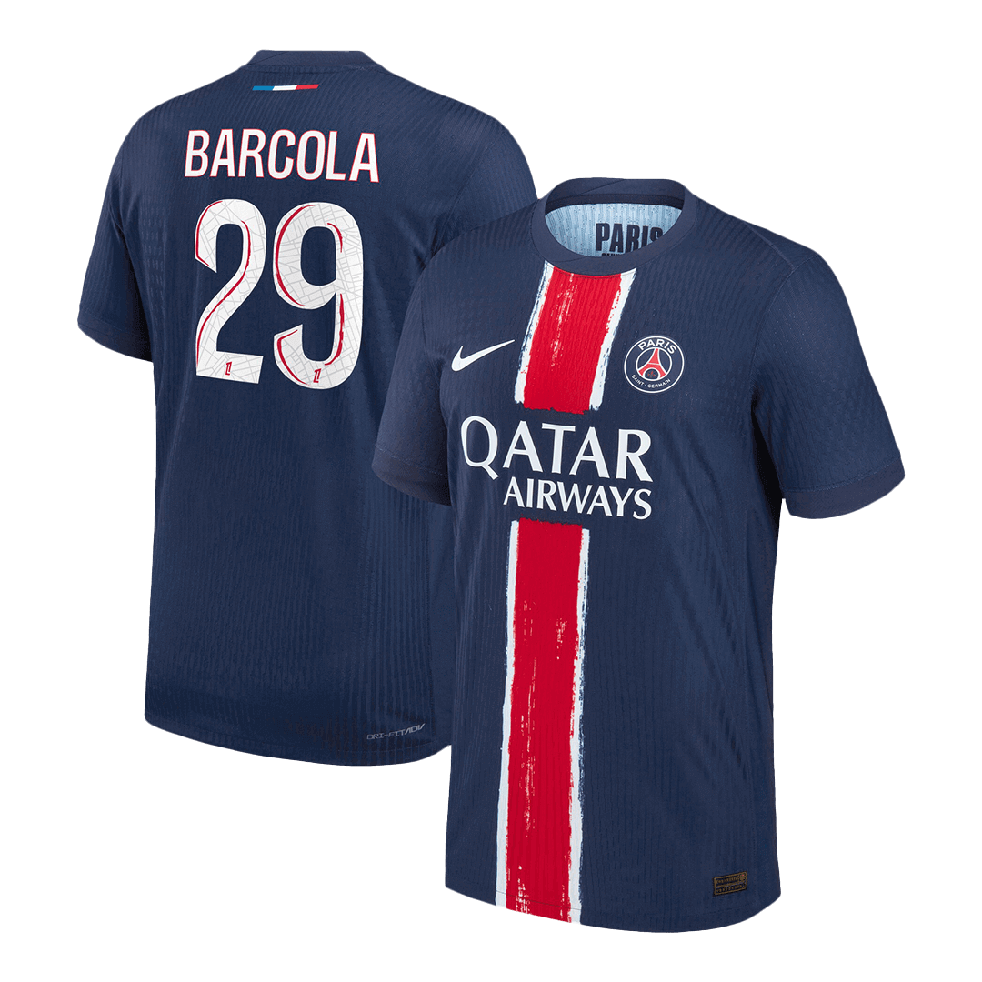 PSG Tröja BARCOLA #29 2024/25 Hemma Mörkblå