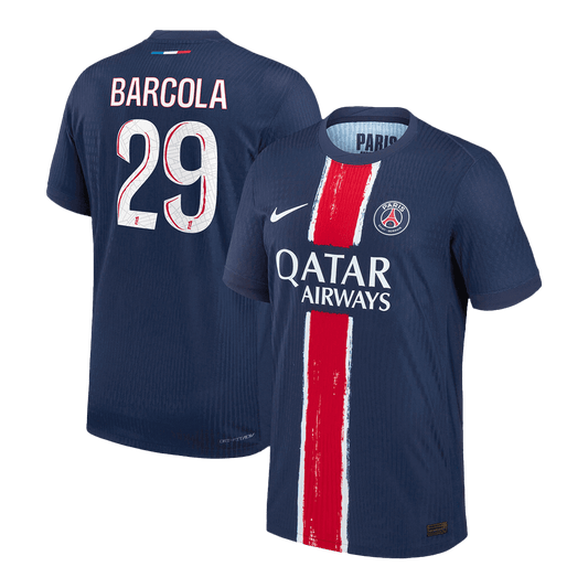 PSG Tröja BARCOLA #29 2024/25 Hemma Mörkblå